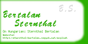 bertalan sternthal business card
